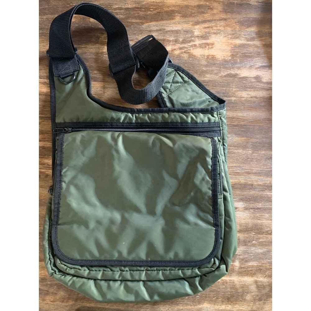 Aeropostale Olive Green Nylon Messenger Bag Vintage Gorpcore Techwear Streetwear